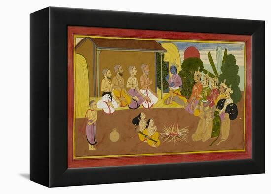 First Chanting Of the Ramayana-null-Framed Premier Image Canvas