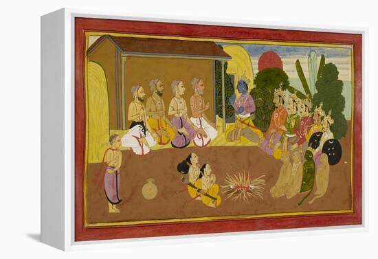 First Chanting Of the Ramayana-null-Framed Premier Image Canvas