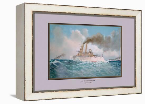 First-Class Battleship Iowa-Werner-Framed Stretched Canvas