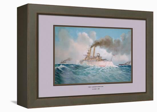 First-Class Battleship Iowa-Werner-Framed Stretched Canvas