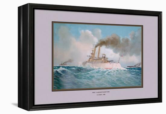 First-Class Battleship Iowa-Werner-Framed Stretched Canvas