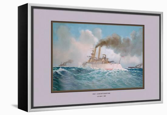 First-Class Battleship Iowa-Werner-Framed Stretched Canvas