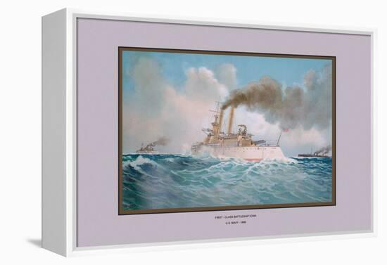 First-Class Battleship Iowa-Werner-Framed Stretched Canvas