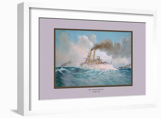 First-Class Battleship Iowa-Werner-Framed Art Print