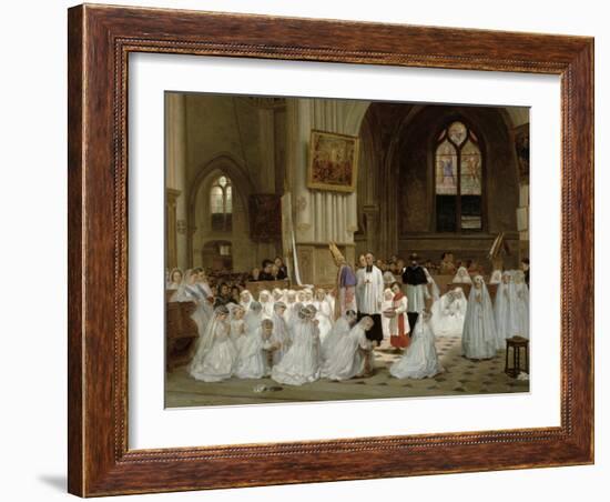 First Communion, 1867-Theophile Emmanuel Duverger-Framed Giclee Print