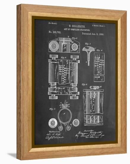 First Computer Patent 1889-null-Framed Stretched Canvas