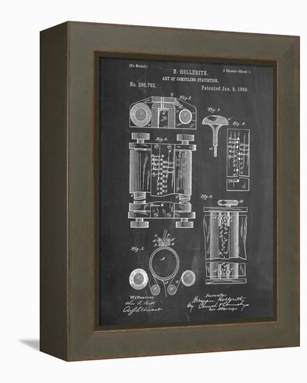 First Computer Patent 1889-null-Framed Stretched Canvas