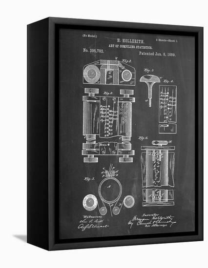 First Computer Patent 1889-null-Framed Stretched Canvas