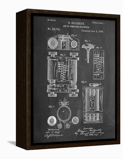 First Computer Patent 1889-null-Framed Stretched Canvas