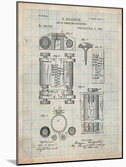 First Computer Patent 1889-Cole Borders-Mounted Art Print