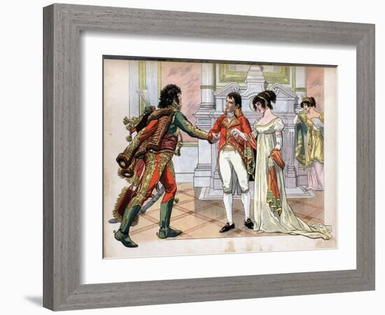 First Consul Gives the Hand of His Sister Caroline, to Joachim Murat-Jacques de Breville-Framed Art Print