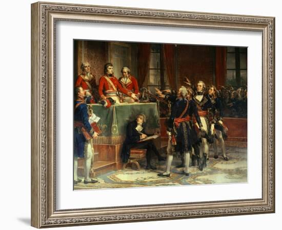 First Consul Receives the Oath the Section Presidents of the State Council, Dec. 25, 1899-Auguste Couder-Framed Art Print