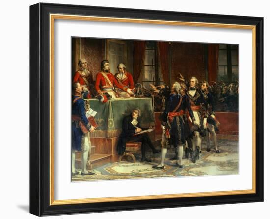 First Consul Receives the Oath the Section Presidents of the State Council, Dec. 25, 1899-Auguste Couder-Framed Art Print