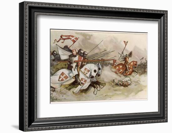 First Crusade a Cavalry Charge by the Knights of Saint John Against the Saracens-Adolf Closs-Framed Photographic Print