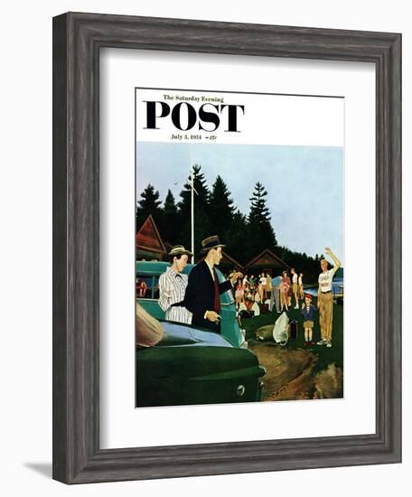 "First Day at Camp" Saturday Evening Post Cover, July 3, 1954-George Hughes-Framed Giclee Print