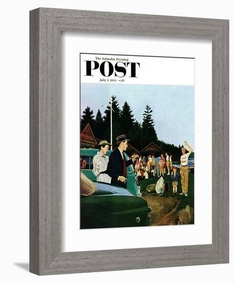 "First Day at Camp" Saturday Evening Post Cover, July 3, 1954-George Hughes-Framed Giclee Print