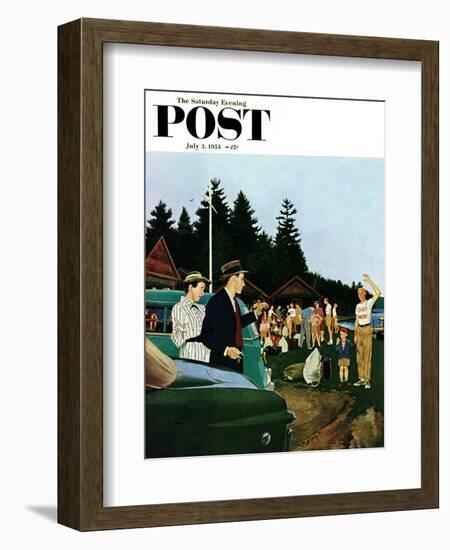 "First Day at Camp" Saturday Evening Post Cover, July 3, 1954-George Hughes-Framed Giclee Print