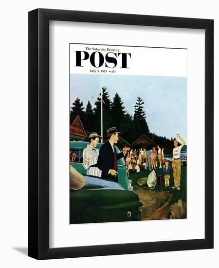 "First Day at Camp" Saturday Evening Post Cover, July 3, 1954-George Hughes-Framed Giclee Print