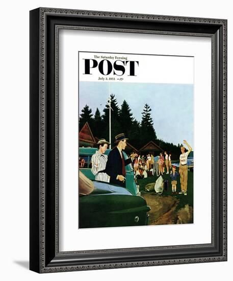 "First Day at Camp" Saturday Evening Post Cover, July 3, 1954-George Hughes-Framed Giclee Print