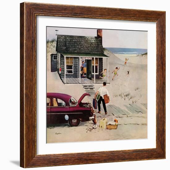 "First Day at the Beach", August 11, 1956-George Hughes-Framed Premium Giclee Print