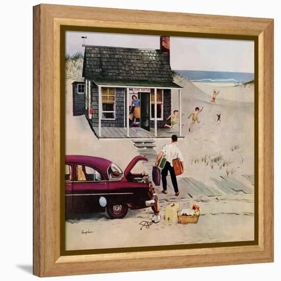 "First Day at the Beach", August 11, 1956-George Hughes-Framed Premier Image Canvas