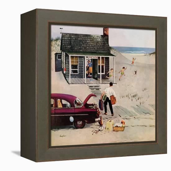 "First Day at the Beach", August 11, 1956-George Hughes-Framed Premier Image Canvas