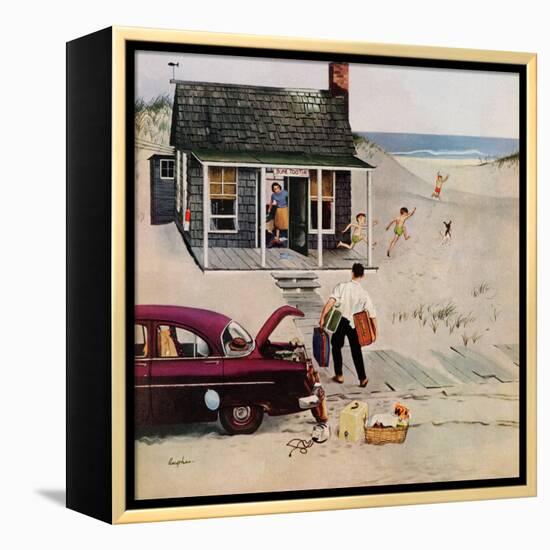 "First Day at the Beach", August 11, 1956-George Hughes-Framed Premier Image Canvas