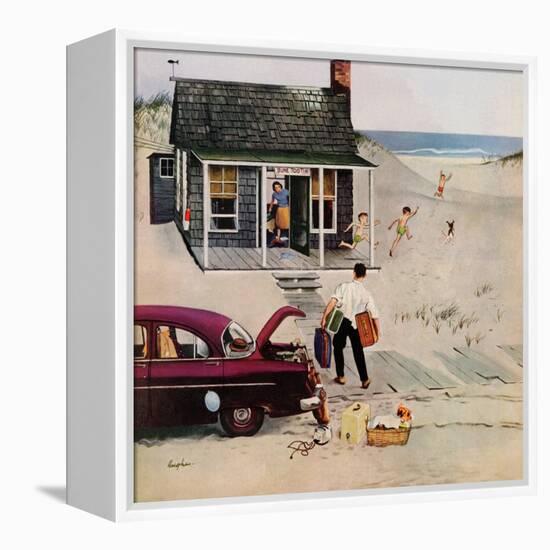 "First Day at the Beach", August 11, 1956-George Hughes-Framed Premier Image Canvas