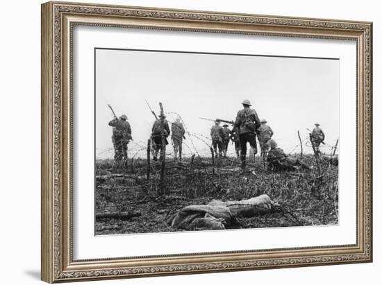 First day of Battle of the Somme July 1st 1916-null-Framed Giclee Print