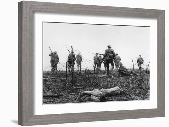 First day of Battle of the Somme July 1st 1916-null-Framed Giclee Print