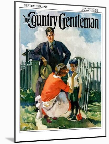 "First Day of School," Country Gentleman Cover, September 1, 1928-Haddon Sundblom-Mounted Giclee Print