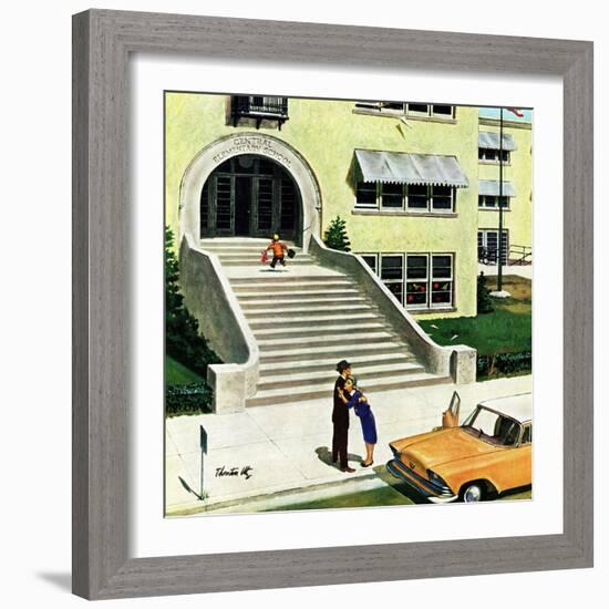 "First day of school", September 6, 1958-Thornton Utz-Framed Giclee Print