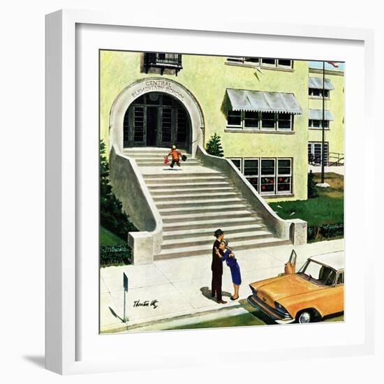 "First day of school", September 6, 1958-Thornton Utz-Framed Giclee Print