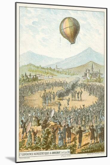 First Demonstration of a Hot Air Balloon by the Montgolfier Brothers, Annonay, France, 4 June 1783-null-Mounted Giclee Print