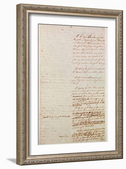 First Draft of the Constitution of the United States, 1787-American School-Framed Giclee Print