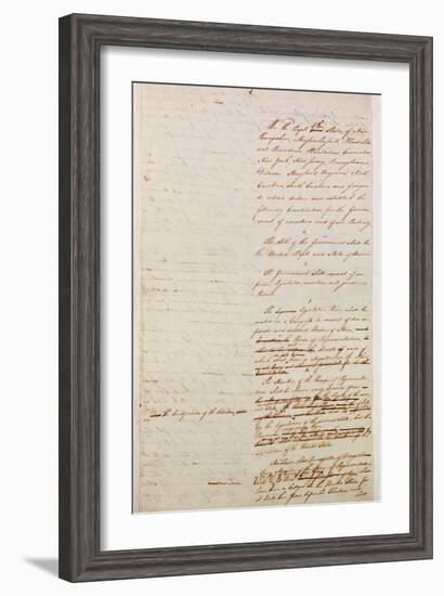 First Draft of the Constitution of the United States, 1787-American School-Framed Giclee Print