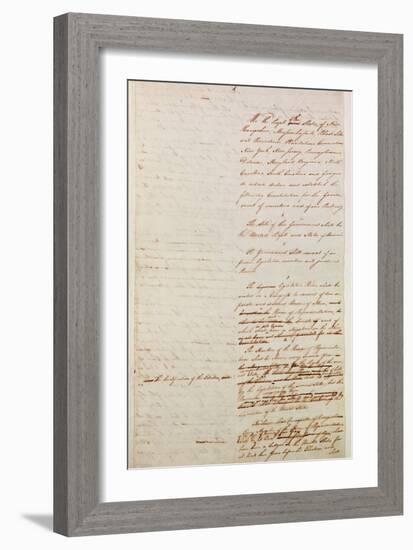 First Draft of the Constitution of the United States, 1787-American School-Framed Giclee Print