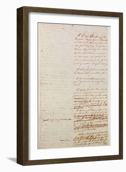 First Draft of the Constitution of the United States, 1787-American School-Framed Giclee Print