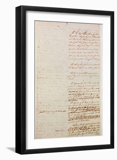 First Draft of the Constitution of the United States, 1787-American School-Framed Giclee Print
