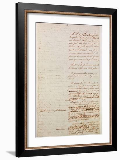 First Draft of the Constitution of the United States, 1787-American School-Framed Giclee Print