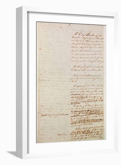 First Draft of the Constitution of the United States, 1787-American School-Framed Giclee Print