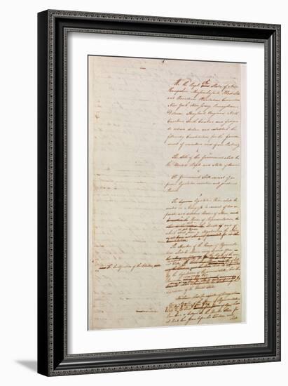 First Draft of the Constitution of the United States, 1787-American School-Framed Giclee Print