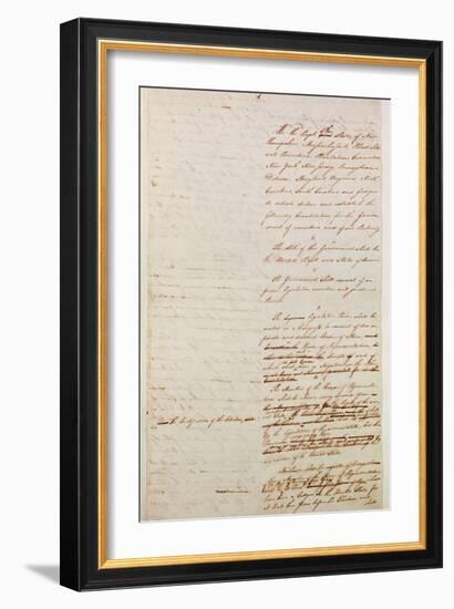 First Draft of the Constitution of the United States, 1787-American School-Framed Giclee Print