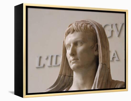 First Emperor of the Roman Empire, Marble Statue, Roman National Museum, Rome, Italy-Prisma Archivo-Framed Premier Image Canvas