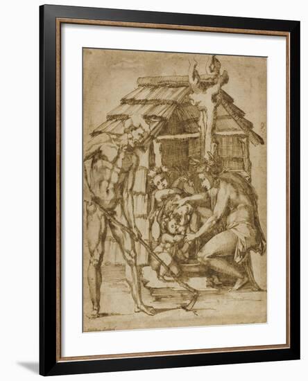 First Family before a Shelter, 1547-48-Baccio Bandinelli-Framed Giclee Print