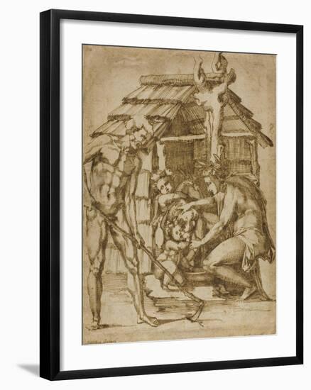 First Family before a Shelter, 1547-48-Baccio Bandinelli-Framed Giclee Print