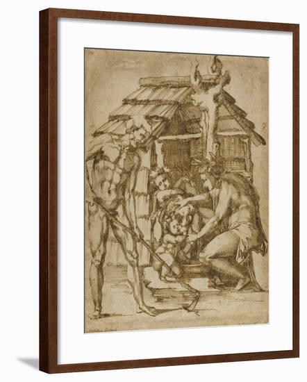 First Family before a Shelter, 1547-48-Baccio Bandinelli-Framed Giclee Print