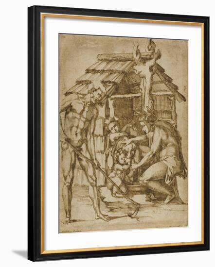 First Family before a Shelter, 1547-48-Baccio Bandinelli-Framed Giclee Print