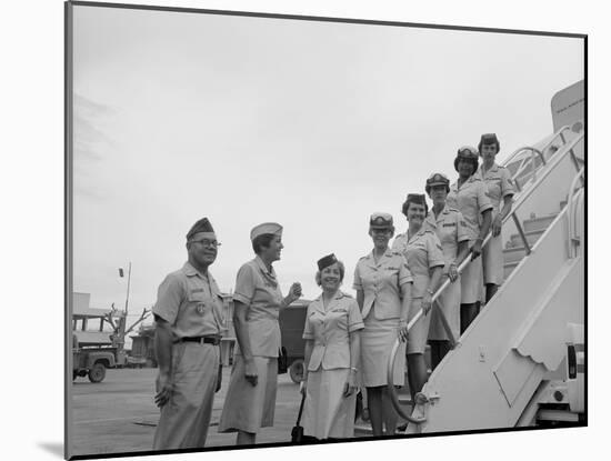 First Five Air Force Women Assigned to Vietnam Arrive at Tan Son Nhut, June 1967-null-Mounted Photo