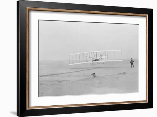 First flight, Kitty Hawk, North Carolina, 120 feet in 12 seconds, 10.35am December 17th 1903-John T. Daniels-Framed Giclee Print